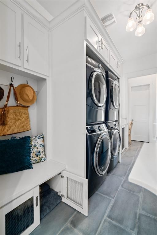 A sunny mudroom-slash-laundry room. (Photo by Sharp Frame Media for Douglas Elliman Realty)