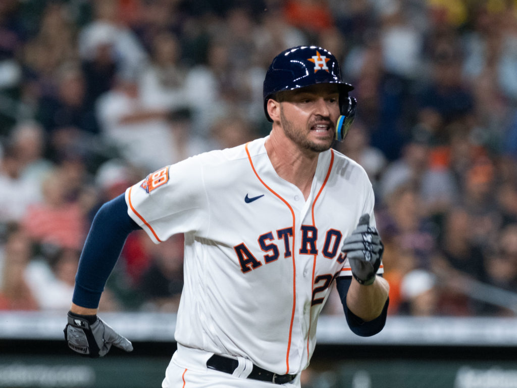 Trey Mancini already has his first Astros home run. (Photo by F. Carter Smith)