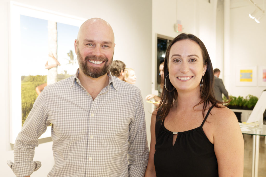 Chris Dendtler, Alyse Grumbles at Urban Harvest's Cultivators launch event at Christopher Martin Gallery.