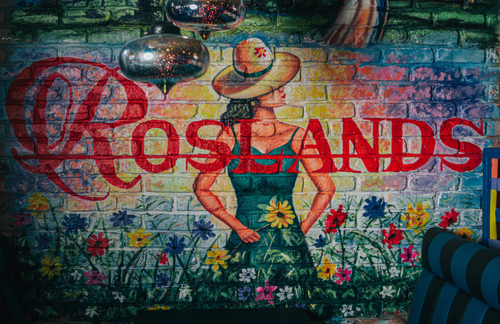 The exterior the new Houston restaurant and bar Rosland's near Washington Avenue is colorful and fun. (Photo by Raydon Creative)