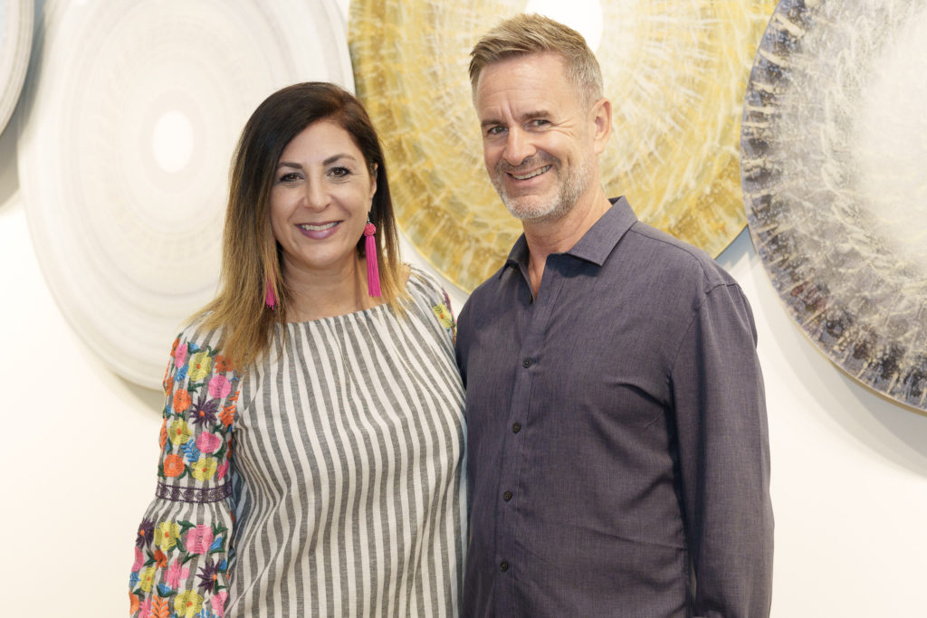 Debbie Elias, Marko Goyak at Urban Harvest's Cultivators launch event at Christopher Martin Gallery.