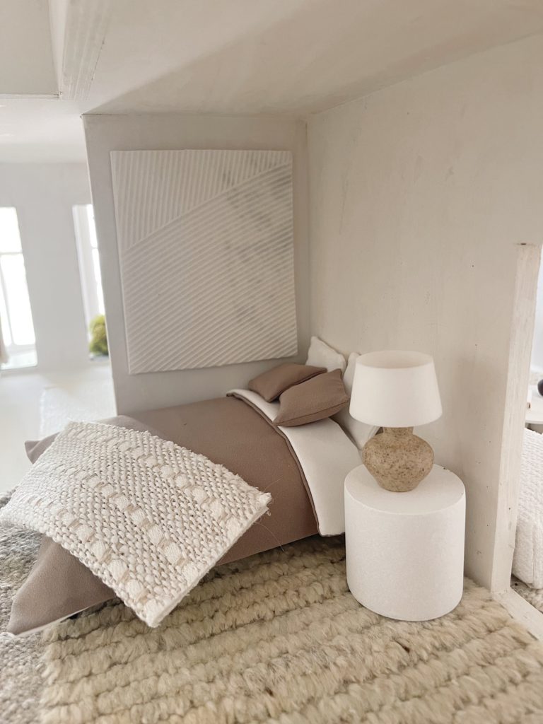 The contemporary La Petite Maison auction dollhouse was decorated by interior designer Devon Liedtke. (Photo by Fernanda Varela) 