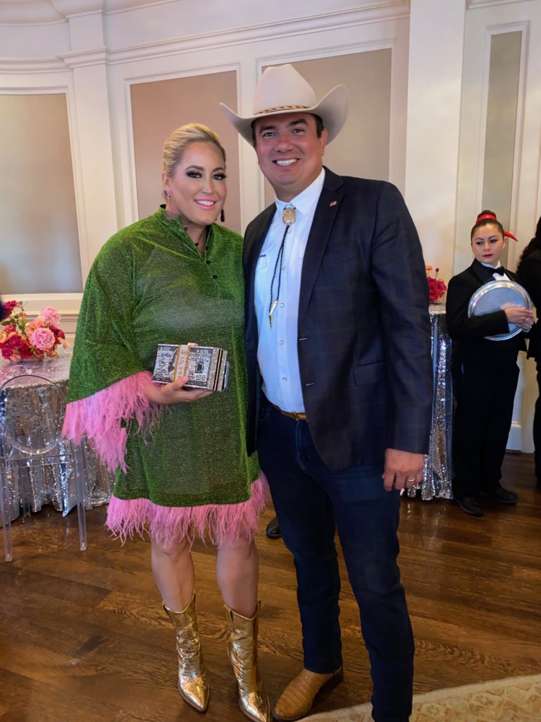 Whitney Kuhn Lawson & Marc Lawson at Frances Moody Buzbee's 30th pink-themed birthday party. (Photo by Shelby Hodge)