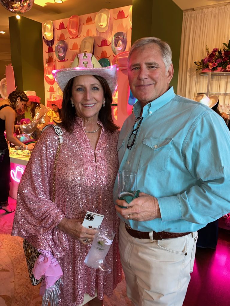 Susan & Jim Hart at Frances Moody Buzbee's 30th pink-themed birthday party. (Photo by Shelby Hodge)