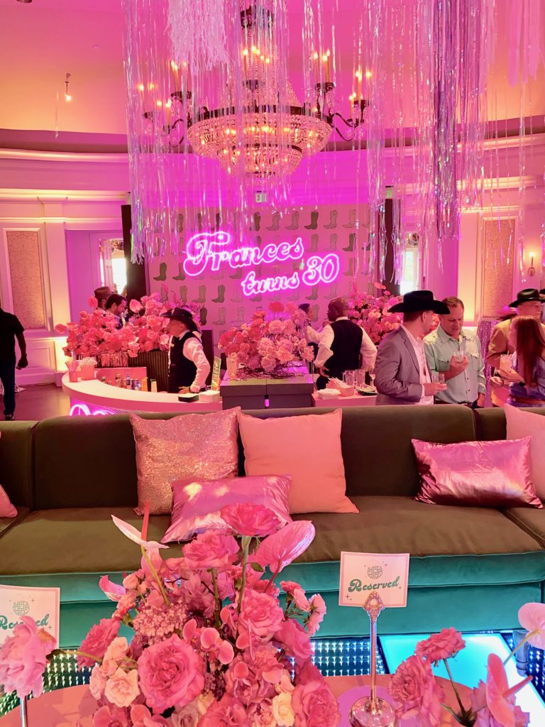 Cinergy Works organized the transformation of the River Oaks Country Club Ballroom for Frances Moody Buzbee's 30th birthday party. (Photo by Shelby Hodge)