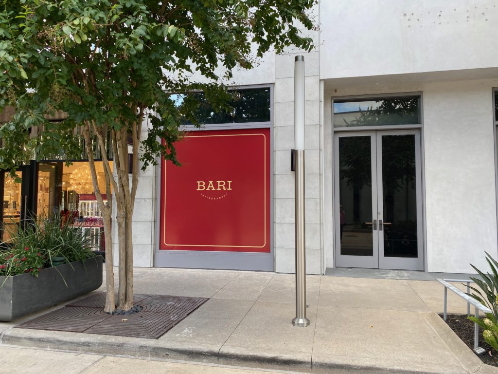 Casual chic Italian restaurant Bari is set to open in the previous Tom Ford location in River Oaks District.