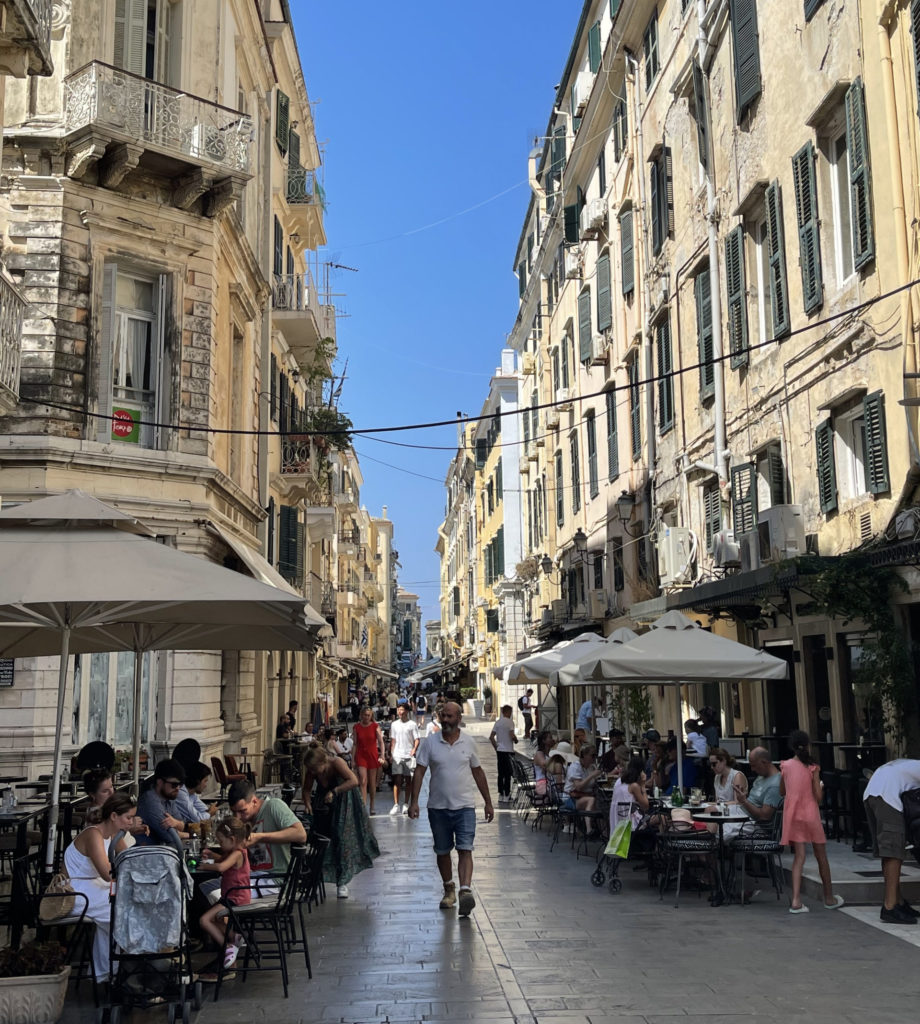 Corfu, one of Greeks northernmost islands is a more Italian influenced offshoot from the well kown white and blue painted townscapes of the country. (Photo by Georgie Miller)