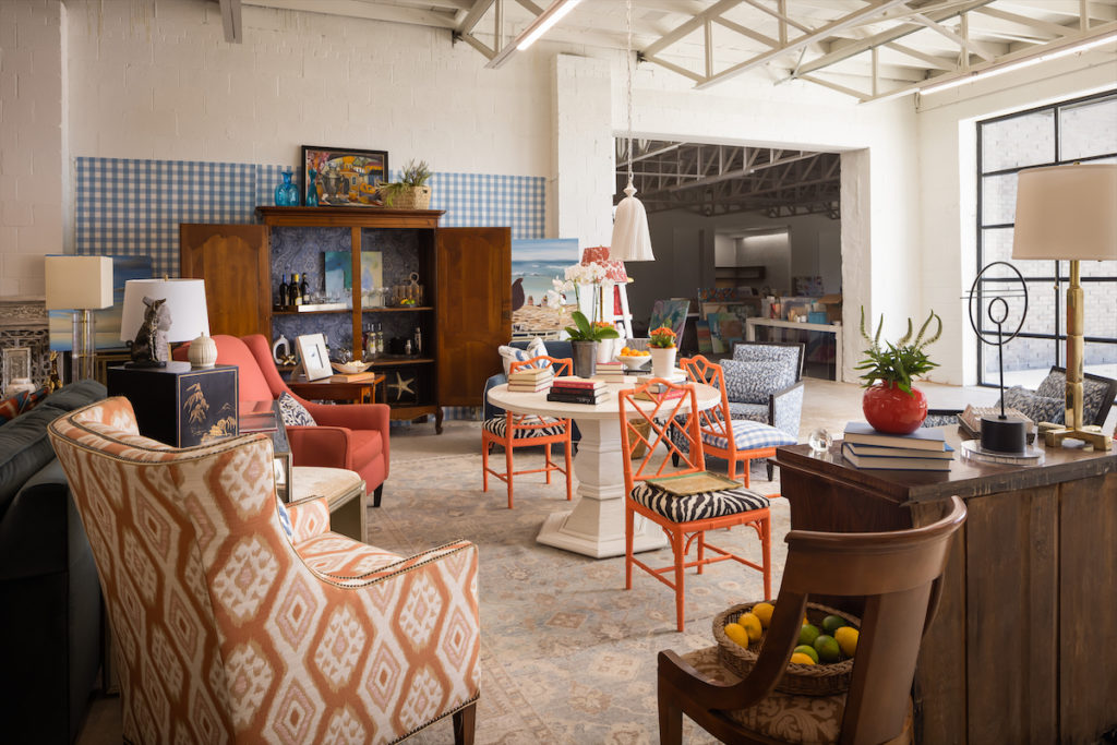 A beachy escape by Jena Salmon for Dwell With Dignity's 2022 Thrift Studio. (Photo by Aaron Dougherty)