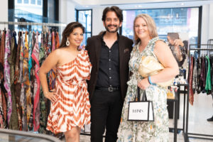 Karishma Asrani, Jay Lakhani, Courtney Harmon at the Dress for Success Women of Wardrobe Summer Soirée at Tootsies. (Photo by Daniel Ortiz)