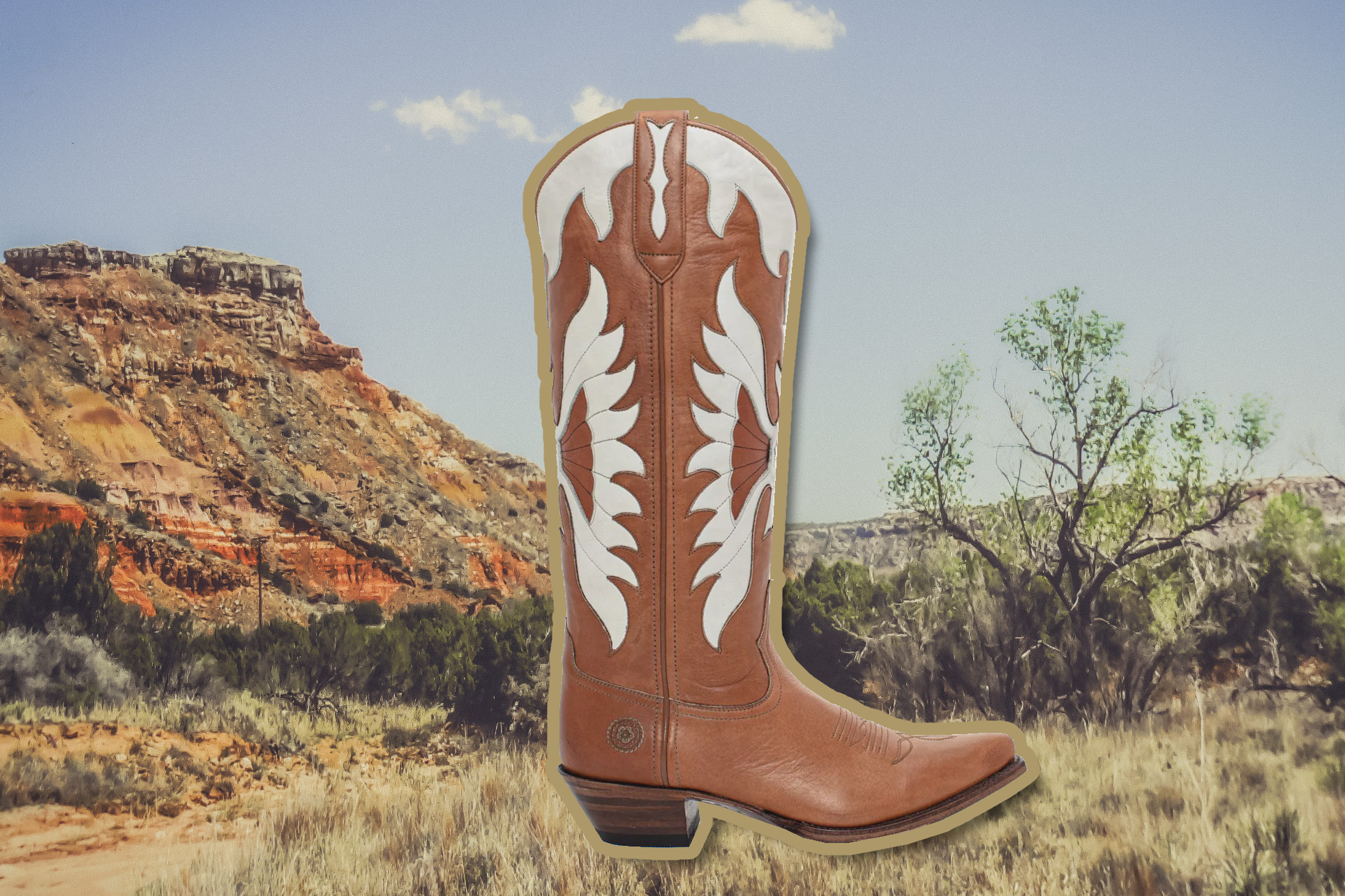 Mount Texas - Black and White Leather Boots