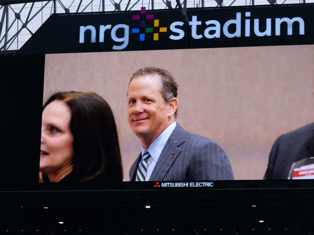 The Texans gave former team president Jamey Rootes a heartfelt tribute a few days after his death. (Photo by F. Carter Smith)
