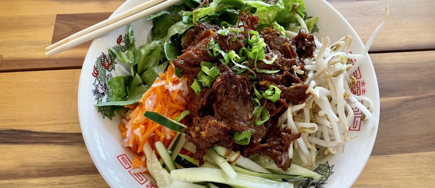 The Pantry is now serving classics like the vermicelli noodle salad topped with tender pork. (Photo by Courtney Dabney)