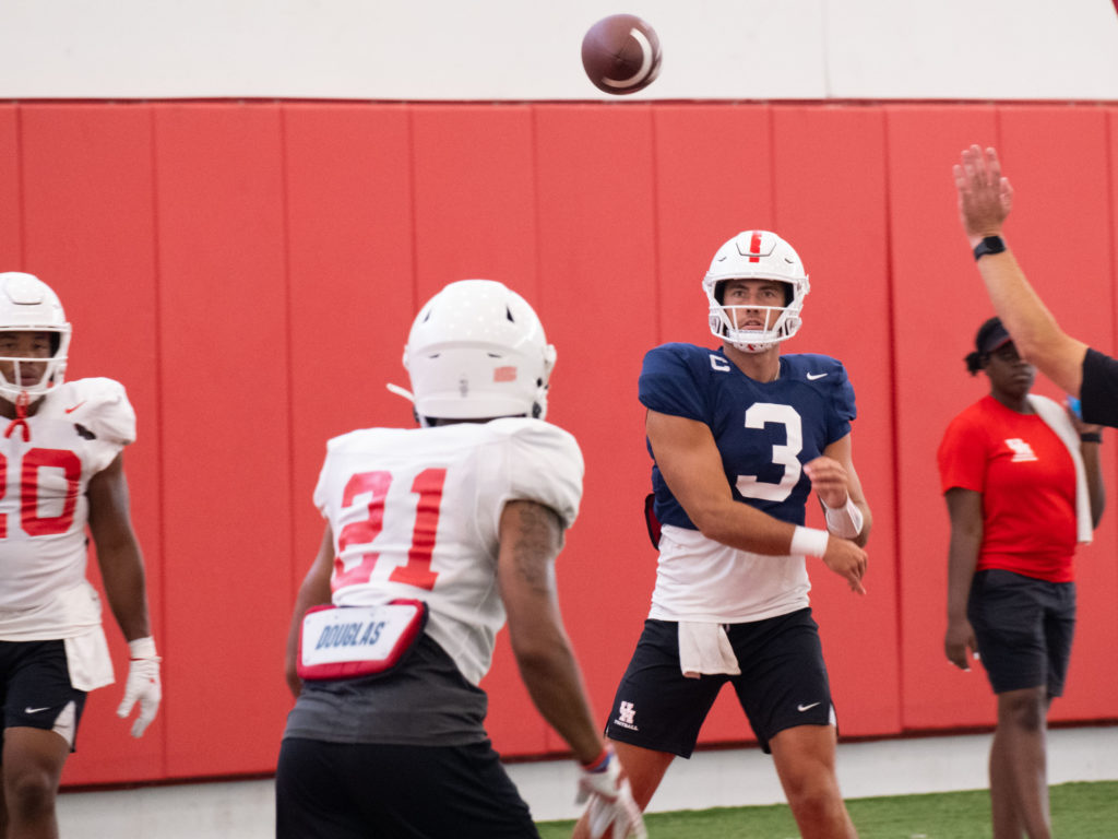 University of Houston quarterback Clayton Tune has grown into a more vocal leader. (Photo by F. Carter Smith)