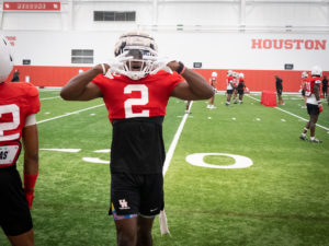 The University of Houston football team, led by head coach Dana Holgersen, held practice in their bubble.