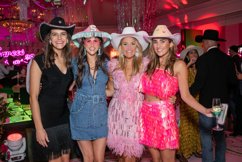 Caylin Wiebe, Sarah Delly, Frances Moody Buzbee, Catherine Hart Swab at Frances' 30th birthday party at River Oaks Country Club. (Photo by Pixel Studio Productions)