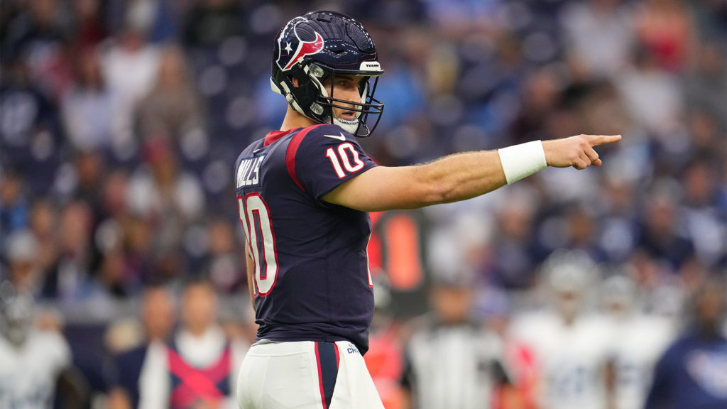 Davis Mills is the Houston Texans' quarterback hope. Will that last through the season? 