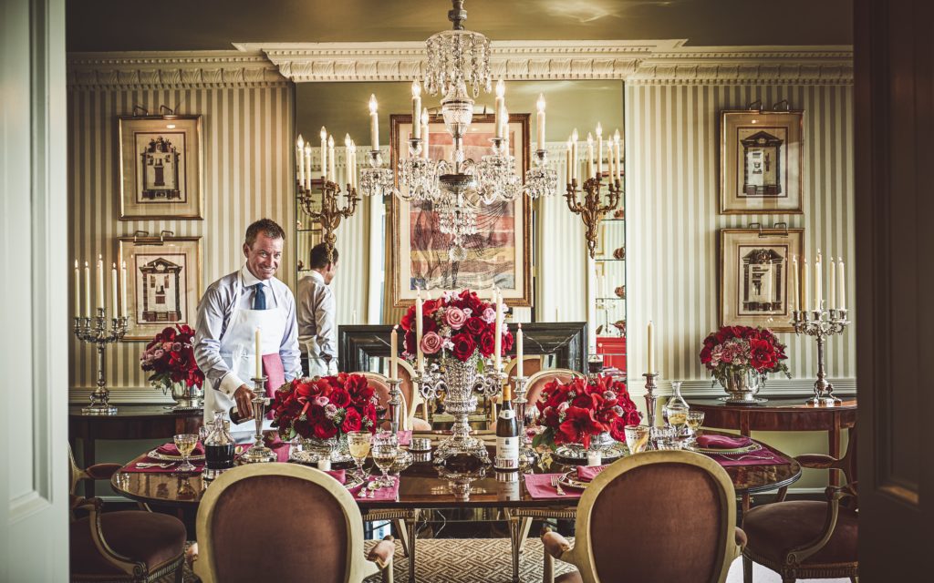 Alex Hitz, erudite entertainer, chef and master host, with Steele Marcoux at Neiman Marcus Downtown