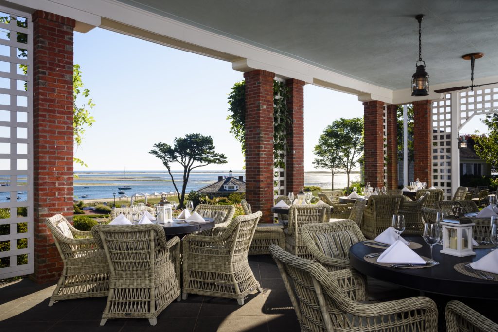 A classic Cape Cod lunch at the hotel's Veranda is the ideal way to spend a New England afternoon.