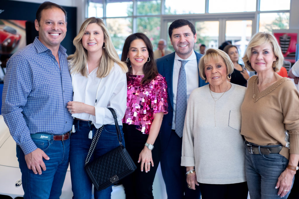 Todd & Lacey Wallerstein, Rori & Jason Feldman, Elaine Helfman, Sheri Feldman at Helfman Maserati (Photo by Camille Simmons)