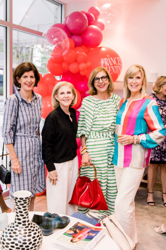 Frances Valentine fashion fans Betty Perrier, Nancy Clary, Patti Perrier, Becky Murphy at the boutique's first anniversary in River Oaks District 