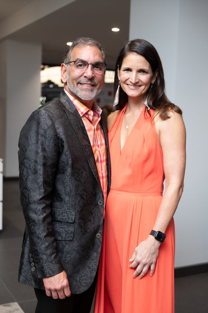 David Peganyee, Camille Jenman at the ROCO Revelry gala dinner at Porsche River Oaks. (Photo by Daniel Ortiz)