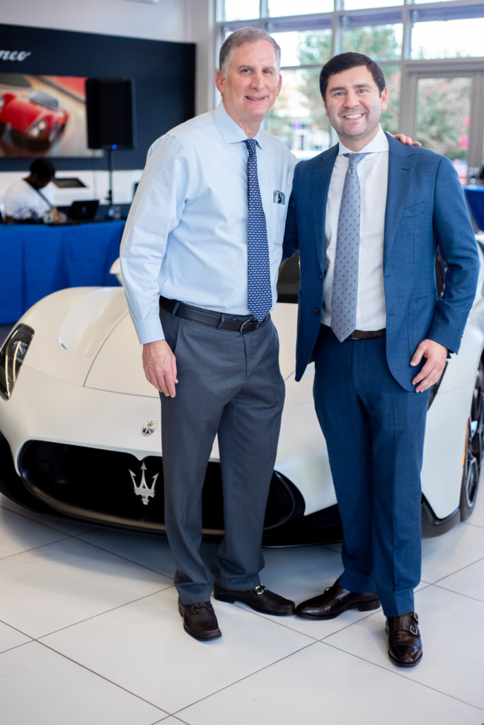 Stevel Wolf, Jason Feldman at the Maserati Grecale Roadshow at Helfman Maserati (Photo by Camille Simmons)