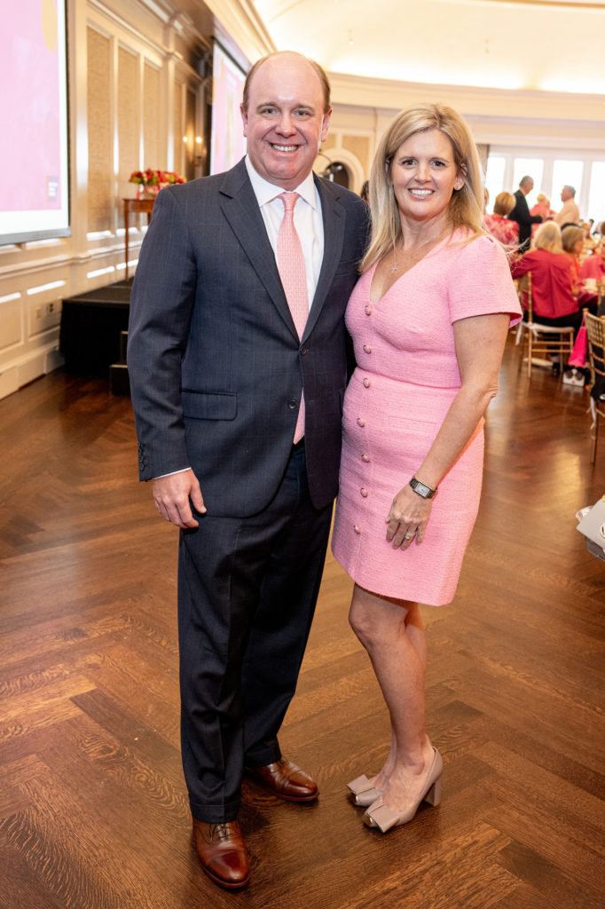Allen Lyons, Carol Lee at the American Cancer Society Tickled Prink luncheon (Photo by Fulton Davenport)
