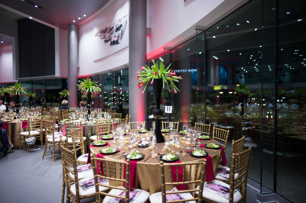 Porsche River Oaks transformed into a grand dinner setting for the ROCO Revelry gala dinner (Photo by Daniel Ortiz)