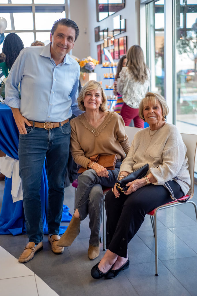 Ugo Tombolini, Sheri Feldman, Elaine Helfman at the Maserati Grecale Roadshow at Helfman Maserati (Photo by Camille Simmons)