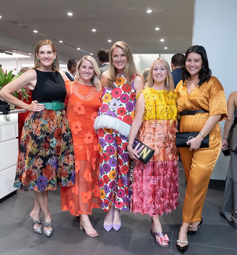 Stephanie Tsuru, Kylee Siaw, Katie Tsuru, Courtnay Elias, Bailey Saha at the ROCO Revelry gala dinner at Porsche River Oaks. (Photo by Daniel Ortiz)