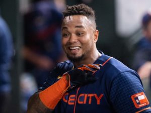 Houston Astros Hunter Brown won his major league debut pitching 6 innings of shutout ball against the Texas Rangers at Minute Maid Park Monday at Minute Maid Park