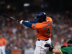 Houston Astros Just Verlander pitched five innings of no-hit ball while Jordan Alvarez blasted three homers against the Oakland A’s Friday at Minute Maid Park
