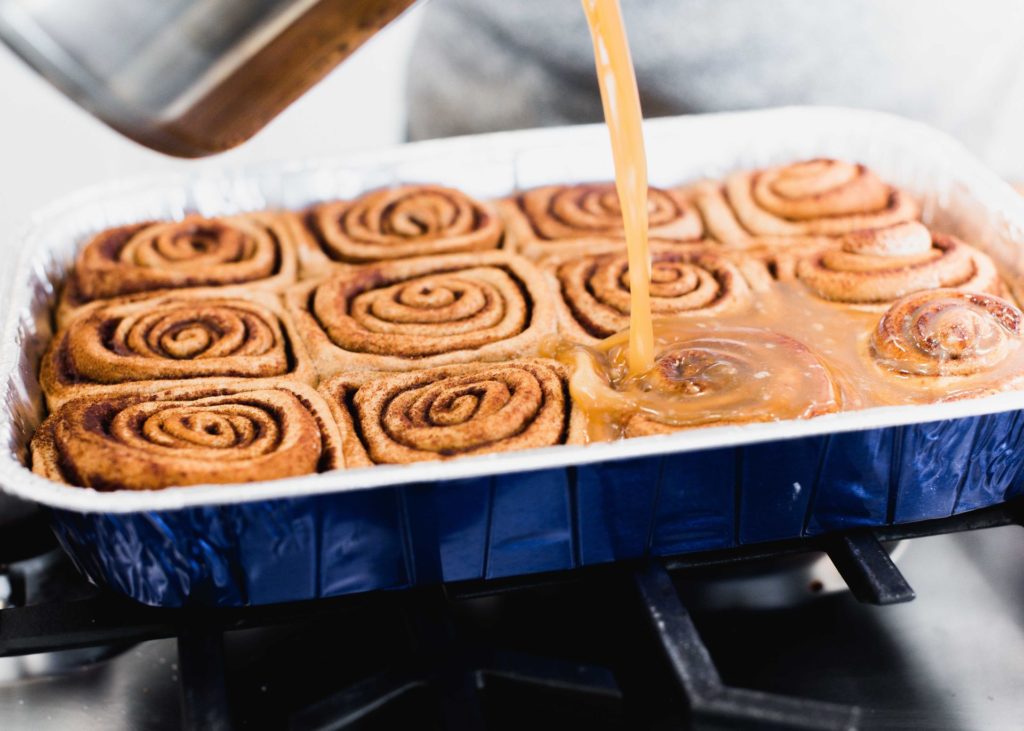 Blue Butterfly Cafe has guilt free, sugar free cinnamon rolls that are drool-worthy.