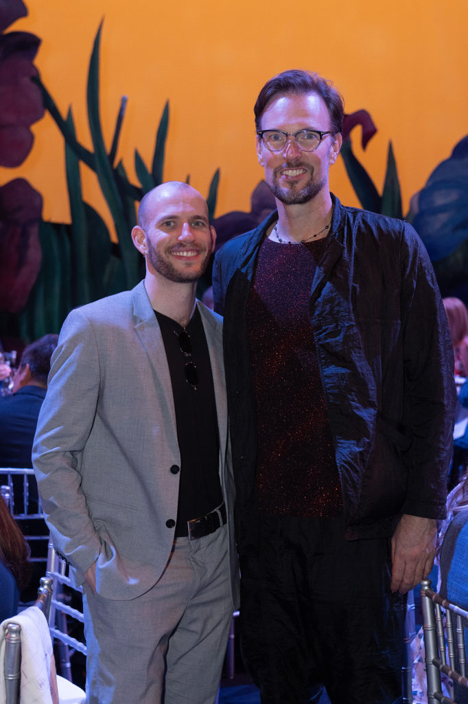 Drew Lewis Brown and 'Peter Pan' choreographer Trey McIntyre at the Houston Ballet Opening Night Onstage Dinner (Photo by Wilson Parish)