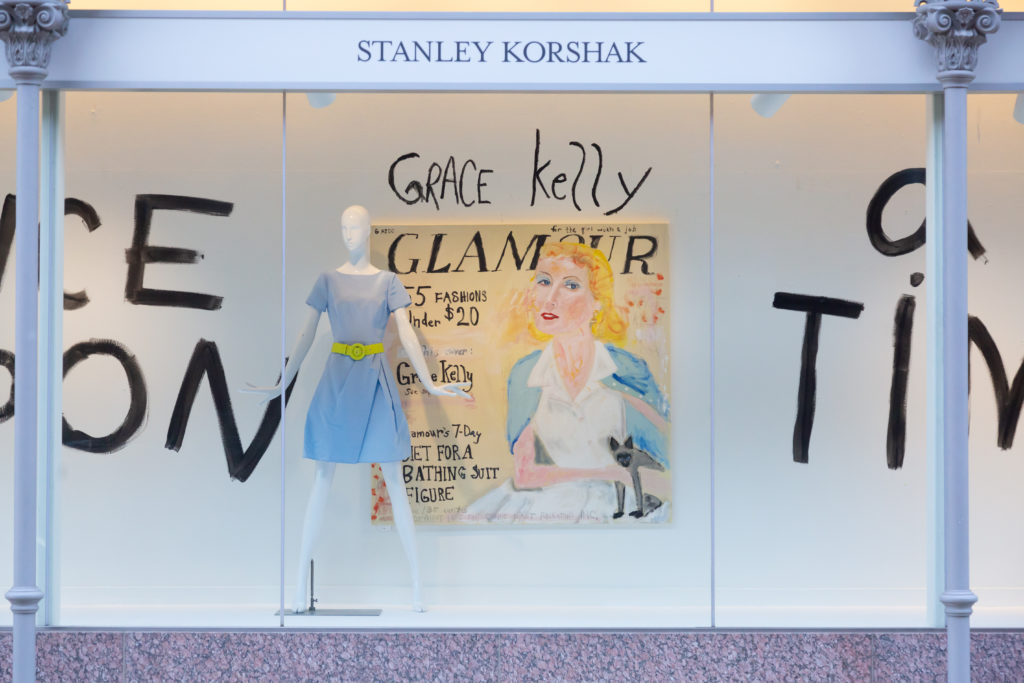 Another icon, Grace Kelly, is highlighted in Stanley Korshak's new window display. (Photography by Hal Samples) 