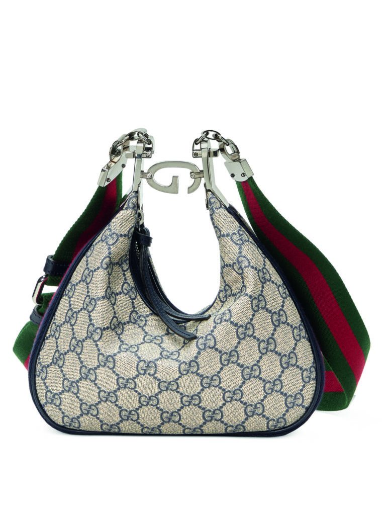 Gucci's large attache bag in blue GG Supreme canvas.
