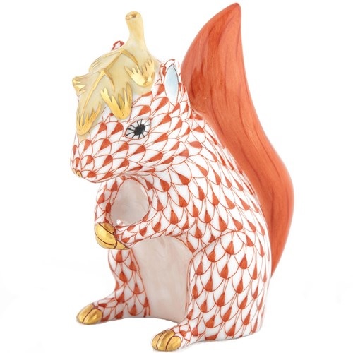 Herend Squirrel with Leaf