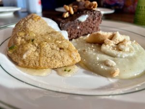 JD’s Hamburgers – For dessert, chocolate sheetcake, banana pudding and cornbread cookies with ice cream. Photo by Courtney Dabney.