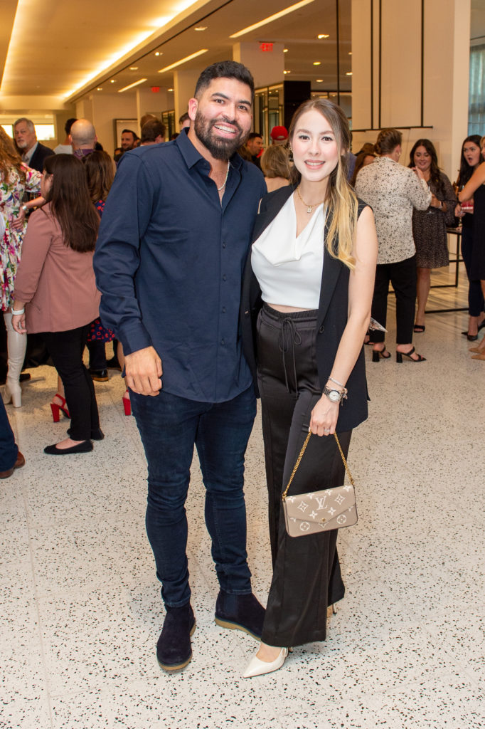 José Urquidy & Estephania Duran at the Houston Astros Team Up event at Tootsies (Photo by Jacob Power)