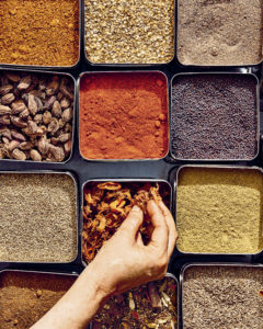 Freshly ground spices take the lead in Pondicheri chef Anita Jaisinghani’s inaugural cookbook, ‘Masala.’ (Photo by Johnny Autry)