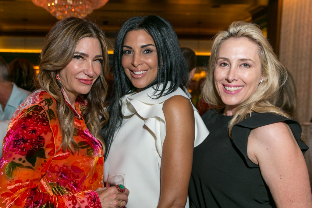 Gala co-chair Melissa Mithoff, Ursaline Hamilton, Christie Sullivan at Orange Show Gala kickoff (Photo by Emily Jaschke)
