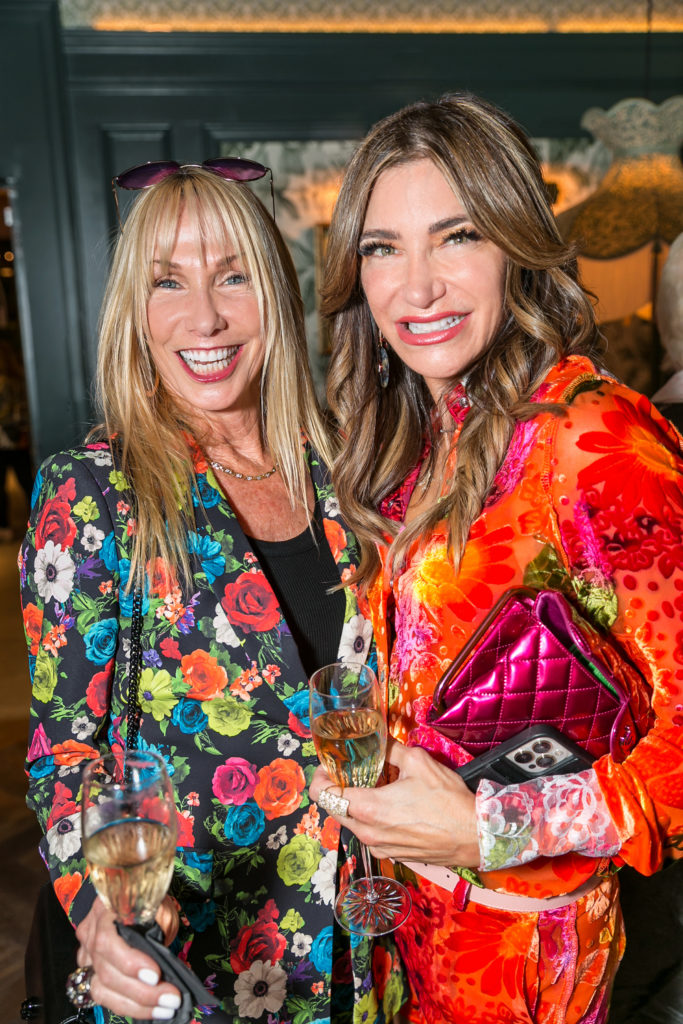 Auction co-chair Melissa Dobrowski, gala co-chair Melissa Mithoff at Orange Show Gala kickoff (Photo by Emily Jaschke)