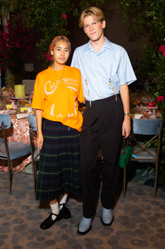 Stylist Michelle Li, TikTok-famous Davis Burleson at the Vogue Vanguard breakfast at the Four Seasons Hotel New York Downtown (Photo by Jason Sean Weiss/BFA.com. )