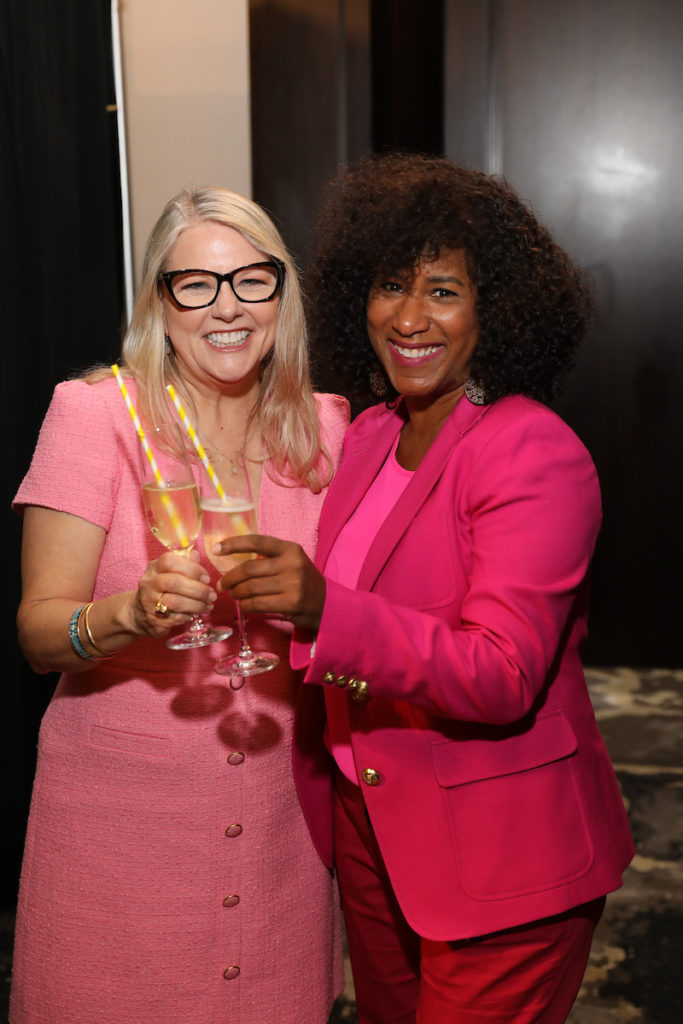 The Houston Chronicle's Melissa Aguilar, Joy Sewing at the newspaper's 2022 Best Dressed Luncheon and Neiman Marcus Fashion Presentation.  (Photo by Priscilla Dickson)