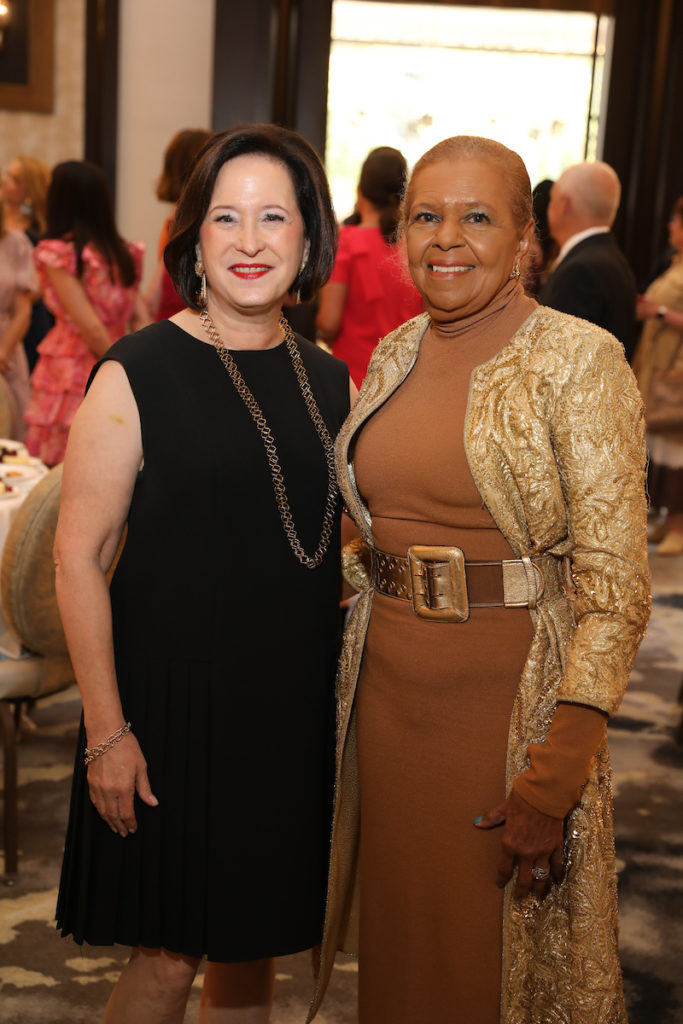 Memorial Hermann Foundtion's Ann Neeson, Best Dressed Hall of Famer Dr. Yvonne Cormier at the 2022 Best Dressed luncheon (Photo by Priscilla Dickson)