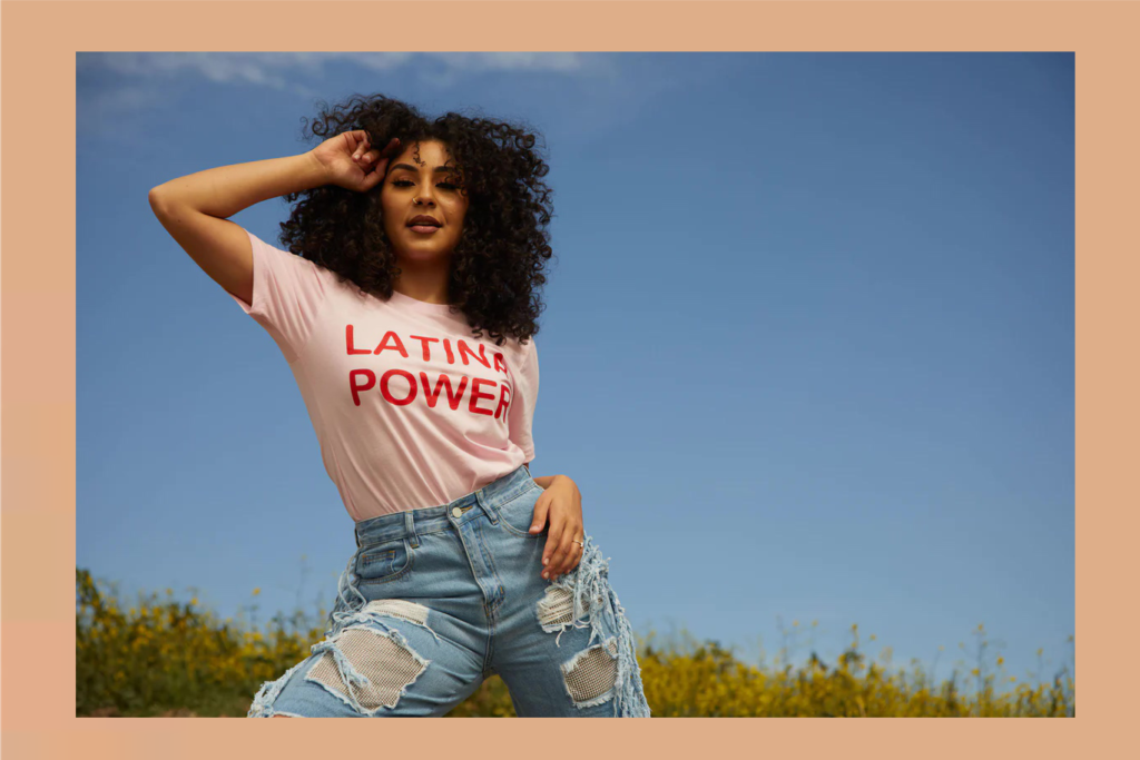 Pink Latina Power Tee, $34