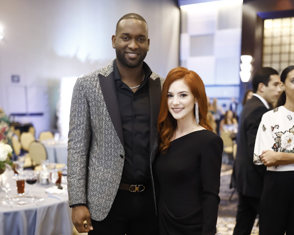 Houston Astro Yordan Alvarez and wife Monica at the Institute of Hispanic Culture 'Viva!' gala (Photo by Quy Tran)