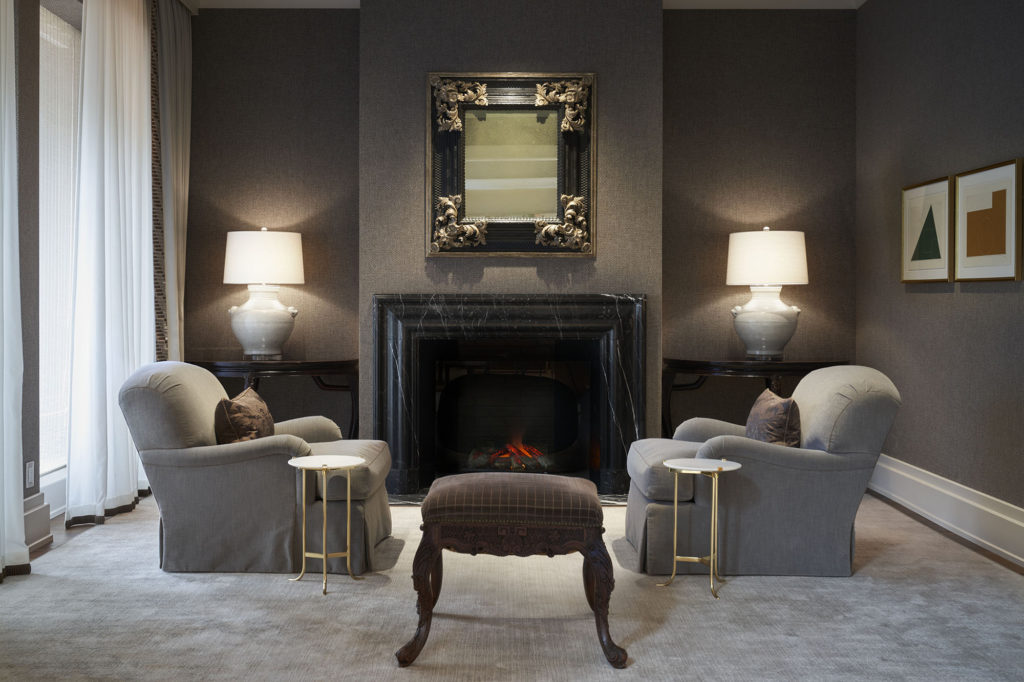 The sales office for the luxe residential tower 1661 Tanglewood echoes the Randy Powers' interior design of the building that is expected to break ground in 2023.