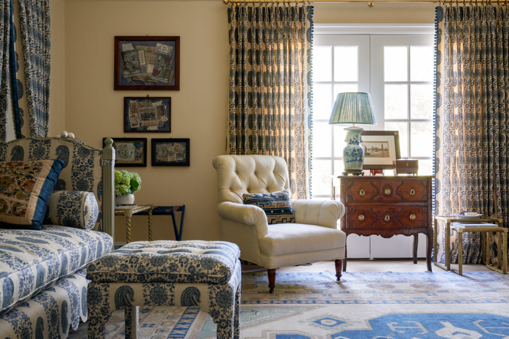 The Traveler’s Retreat bedroom by Patricia McLean Interiors, Inc., exudes a Moorish elegance with a clean, ordered appeal (Photo by Nathan Schroeder)