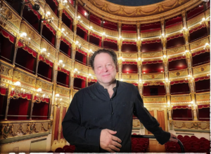 Conductor John Axelrod following a performance in the Teatro Municipale Giuseppe Verdi in Salerno, Italy.